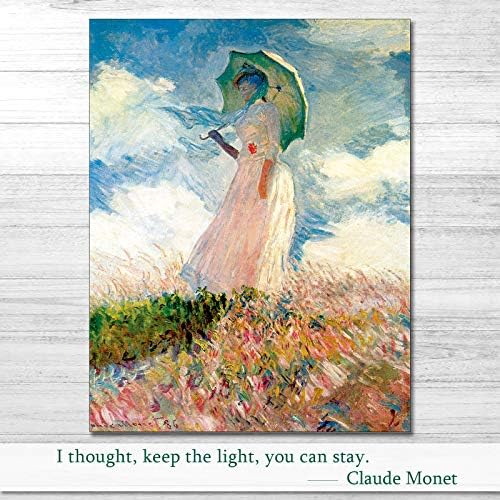 JASNO Claude Monet Zid umjetnost Platnu Print Art Plakati i grafike Poznatog slikarstva Monet Lopočima Plakat 8x10 Graviranje bez okvira Art set od 4 djela (4 Monet S)