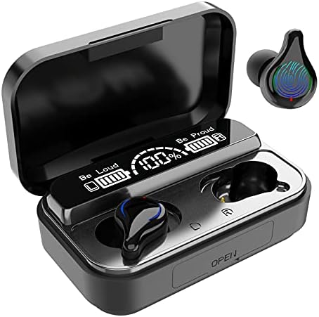 Bežične slušalice, Slušalice Bluetooth 5.2 za punjenje s antenskim torbicom za 100-vremenske reprodukcije, Vodootporan Ove Bežične slušalice IPX5,Sportske Stereo slušalice s ugrađenim mikrofonom koje su kompatibilne s iPhone/Android