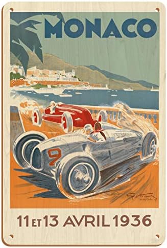 Grand prix Monako je 1936 godine - Starinski plakat za utrke automobilima Geo Хамеля (Georges Хамель) - Master-of-the-art print 12 cm x 18 cm