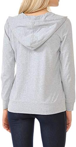 Odjeća. Ženska laka udobna majica zip sa kapuljačom | Aktivna svakodnevni jakna, Od pamuka Smjese za trčanje dugih Rukava