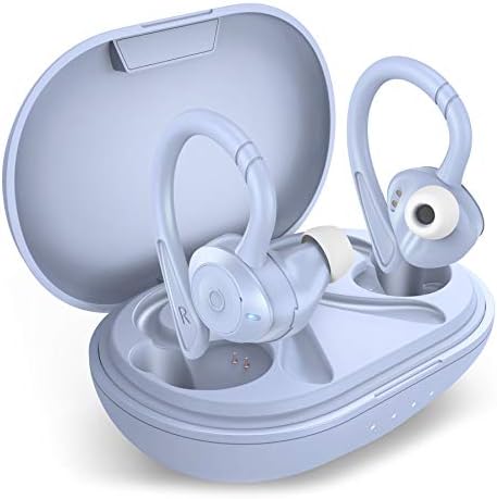 Bežične slušalice COMISO, Ova Bežična komunikacija u uhu Bluetooth 5.0 s mikrofonom, Dubok bas, IPX7 Vodootporan Sportski slušalice s jakim glasom i antenskim torbu za trening u teretani na otvorenom (Pink-pink)