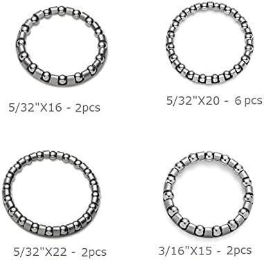 Set od 12 kom. Zamjenjive Separatori za kugličnih ležajeva (5/32 X 16, 5/32 X 20, 5/32 X 22, 3/16 X 15) za biciklističke slušalice