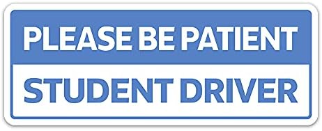 Naljepnica-naljepnica za vozača - Student Naljepnicu na auto-Plava i bijela (Set od 2 osobe) - Nova rezolucija za mlade Međunarodni Znak Boja sigurnost - Molim vas, Budite strpljivi, Student-vozač