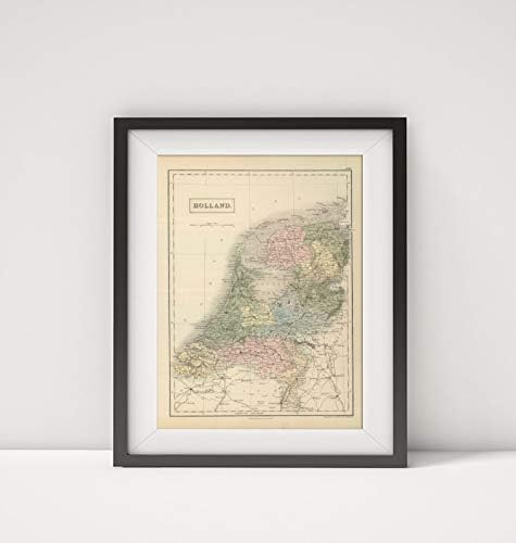 Beskrajne slike Kartica Belgiji|Nizozemskoj 1854|Naziv: Holandija. Edinburgh. Objavljeno A. & C. Black. Graviranje C. Ha