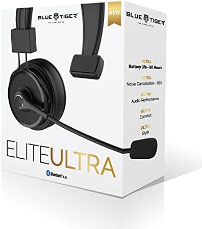 Bežična Bluetooth slušalica je Blue Tiger Elite Ultra - Profesionalne slušalice za kamione – Slušalice s redukcijom šuma Bluetooth 5.0 – 60 Sati Razgovora, 1200 Sati U Stanju Čekanja-Oprema za kamione Premium klase