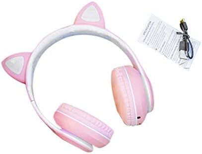 Dječji Slušalice,Wireless Gaming Slušalice za Mačji Uha,Sklopivi je led Iluminator uključen Bluetooth Slušalicama,Ograničenje
