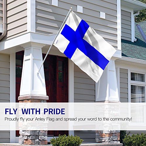 Zastava Finske Anley Fly Breeze 3x5 Metara - Svijetle boje i zaštita od izbljeđivanja - Naslov od platna i Dual