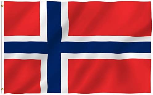 Norveški zastava Anley Fly Breeze 3x5 Metara - Svijetle boje i zaštita od izbljeđivanja - Platnu naslova i dvostruki