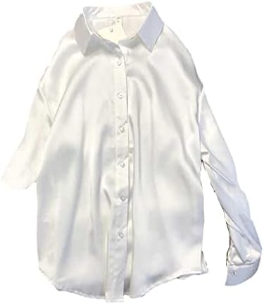 Proljeće ženske svilene majice, Vintage svakodnevni bluzu s prozirnim gornjim dijelom, Košulja dugih rukava, Ženski uredski majice Plus Size