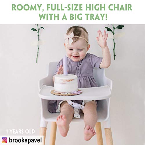 ZABAVNA ISPORUKA Drveni Dječji visoka Stolica za Hranjenje sa Odvojivim Paleti Podesive Noge Za noge Klasični Dizajn Raste zajedno s Vašim djetetom