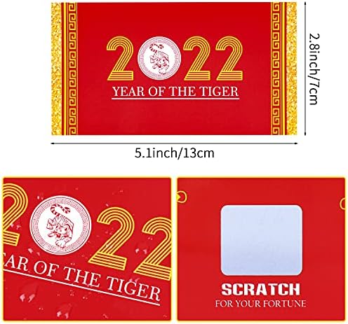 Hooqict 2022 Kineska Nova Godina Scratch Kartice s Predviđanja Godina Tigra 2022 Scratch kartice uz predviđanja