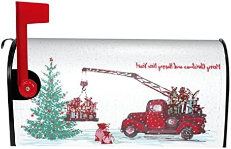 vlaxwaif Božićni Crveni Kamion Drva Snow spremnik Pokriva Magnetski Standardne veličine,Poštanski sandučić Oblozi