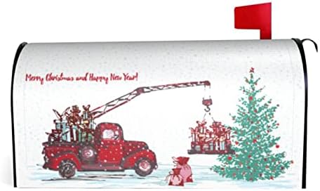 vlaxwaif Božićni Crveni Kamion Drva Za Auto Snow Spremnik Pokriva Magnetski Velike Veličine,Poštanski Sandučić