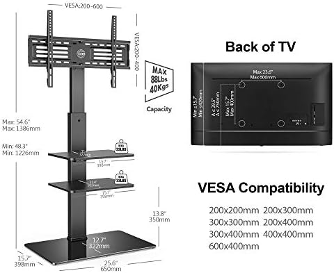 Univerzalni Zaokretni podne stalak za televizor FITUEYES podesive visine nosača za televizore dijagonale 32-65
