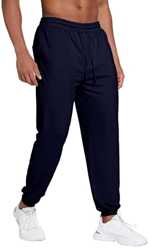 Deyeek Muške sportske hlače za odmor s elastičan struk za завязках Sportske hlače od pamuka s manžetama Dnu