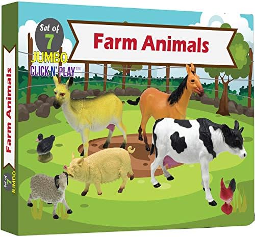 Igre Skup Figura životinja na Click' N ' Play Jumbo, Izabrane iz 7 predmeta, Realno Plastične Farma Životinje za djecu i malu djecu