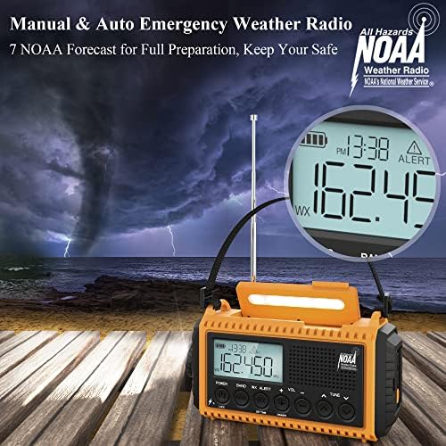 Disaster vremenski radio AM/FM/NOAA/SW,Prijenosni radio SOS za opstanak na 5000 mah,5 Načina Rada za solarne