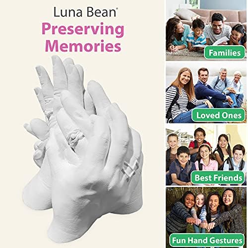 Set za oblikovanje ruku na memoriju Luna Bean - Obiteljsko ručno oblikovanje | Set za ručno skulpture i skup