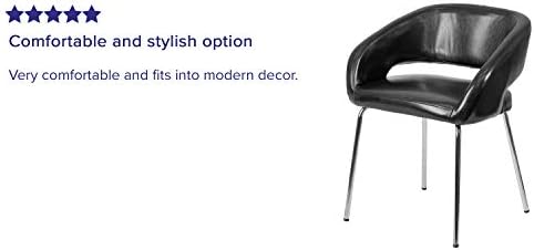 Serija Flash Furniture Fusion Moderna Crna Kožna Strani Stolica Za Primanje gostiju