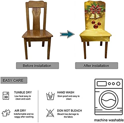 Set presvlaka za Božićne blagovaona stolice od 4 predmeta, Izmjenjivi zaštitna torbica za elastičnih stolice,