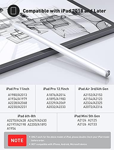 Olovka za iPad - Aktivni olovka MEKO Punjiva s odstupanjem dlan, nagib, Magnetne адсорбцией, Kompatibilan sa