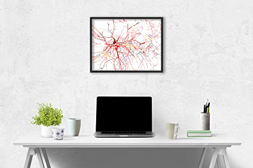Uokvirene Neuronska mreža Акварельный slika 8,3x11,7 on je Spreman objesiti Neuroni Kore Stanice mozga Neuroznanost