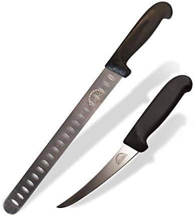 СпитДжек Dimljeni roštilj sa 6-inčnim zakrivljene nož za obrezivanje i kostiju govedina rebarca i 11-inčni Nož