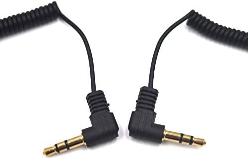 Audio Kework 3,5 mm - 2 kom 30 cm Mini-Spiralni Kabel za slušalice od 3,5 mm, 90 Stupnjeva 1/8 3,5 mm Priključak