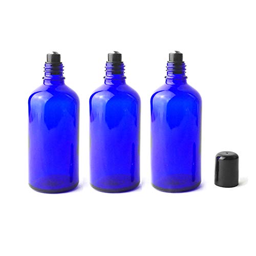 3PCS 100 ml 3,4 oz Prazan Višekratnu Upotrebu Kobalt-Plava Stakla Roll Bočice Bočice s Eteričnim uljem Valjak