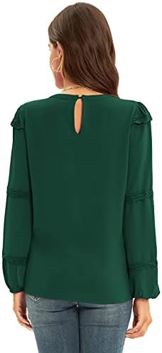 GRACE KARIN Ženska radna poslovna bluzu sa zelenim rukavima, Svakodnevne majice s dugim rukavima, Držači vrhovima, pulover slobodnog rezanja