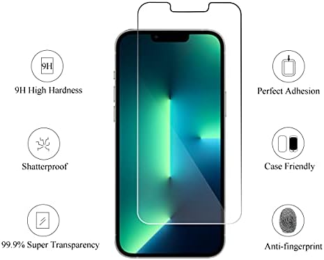Zaštitna folija za ekran Ailun Glass je Kompatibilan sa iPhone 13 Pro Max [6,7-inčni zaslon] 2021, Torbica od 3 komada od kaljenog stakla