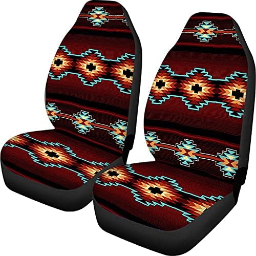 Dreaweet Presvlake za sjedala s geometrijskim uzorkom Asteka Samo za prednja sjedala,Presvlake za sjedala indijanci