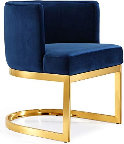 Namještaj Meridian Zbirka namještaja Gianna Suvremeni | Moderni blagovaona stolice baršun presvlake s polirani krom metalnim okvirom, 24 W x 22 R x 29,5 U, Siva
