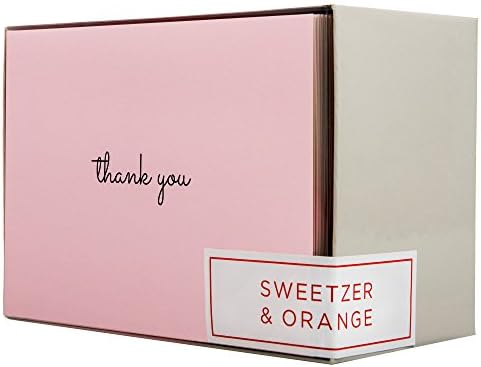 Slatke i Narančasto – roza hvala vam razglednice Surround set od 50 Prazne razglednice s конвертами – 4x5, 5 - Razglednice za tuširanje djeteta, Vjenčanje hvala vam razglednicu ili Čestitku za vjenčanje duša