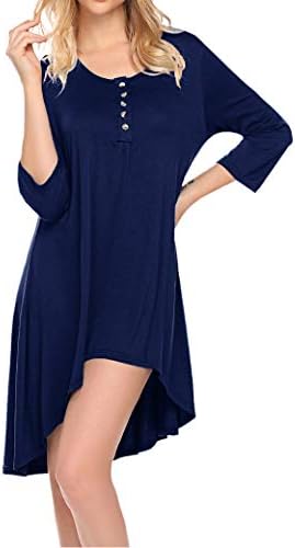 Naggoo Ženske 3/4 rukava sa V-izrez Henley Svakodnevni slobodna tunica Vrhovima Meke ženske duge majice, Bluze