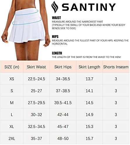 Плиссированная teniska suknja SANTINY za žene sa 4 džepa, ženske sportske kratke hlače za golf s visokog struka,