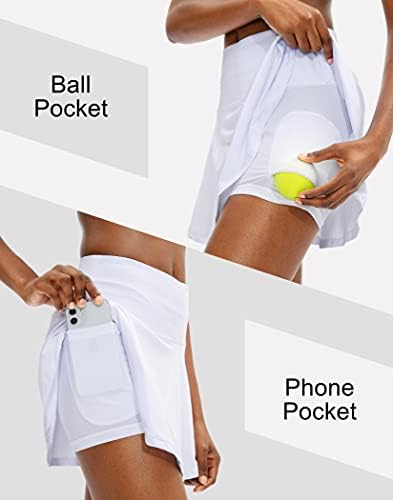 Плиссированная teniska suknja SANTINY za žene sa 4 džepa, ženske sportske kratke hlače za golf s visokog struka,