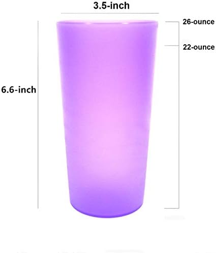 Shatterproof plastične čaše-čaše na 26 unci, Set od 12 Šarenih , svijetle boje, Mogu se prati u stroju za pranje