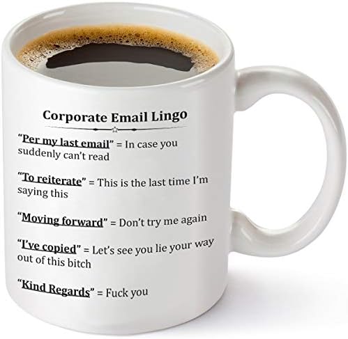 E-Mail Smiješno Kava Bubalo - Najbolji Pokloni Za Zaposlenike s Gagged U Ustima - Šalica čaja 11 oz Bijela