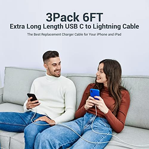 Kabel za brzo punjenje iPhone 13 - Quntis 3 kom 6 metara MFi Certificirani kabel USB-C za Lightning Kabel za