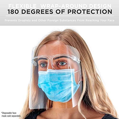 Zaštitne štitove za lica TCP Global Salon World Safety sa svim transparentan bodova, ivicom (Pakovanje od 500