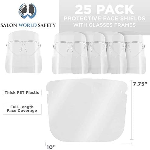 Zaštitne maske za lice TCP Global Salon World Safety sa svim transparentan bodova, ivicom (Pakiranje od 25 komada)