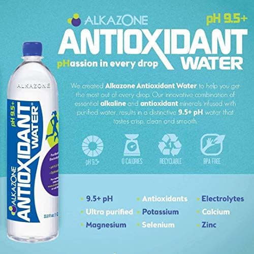 Алказоновый antioksidans Alkalna voda u boci s ph 9,5, 12 oz, (Pakiranje od 24 komada)