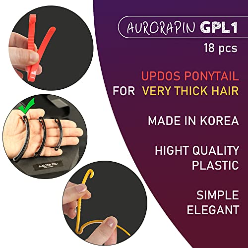 Aurora Pin GPL1 Plastične Velike Zasvođen Ukosnice Ukosnice za Vrlo guste kose 18 kom. Napravljen u KOREJI