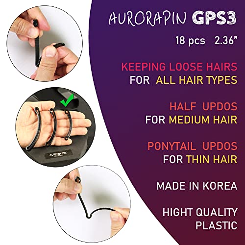 AURORA PIN GPS3 Male zasvođen Plastične Kopče Za kosu Kopče za Tanke Kose Srednja Kosa 18 kom. Napravljen u