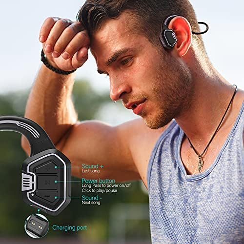 Slušalice open uho,Bežične Slušalice koštane vodljivosti Bluetooth 5.1 s mikrofonom - MP3 Reprodukcija,Ugrađena