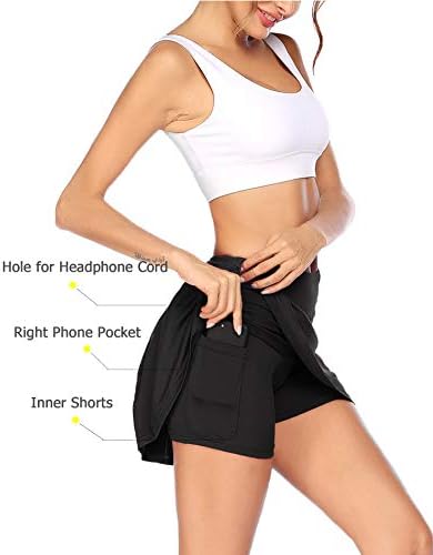 COOrun Ženske Teniske suknje Kratke hlače za golf Плиссированная Suknja za trčanje s visokim Strukom i džepovima