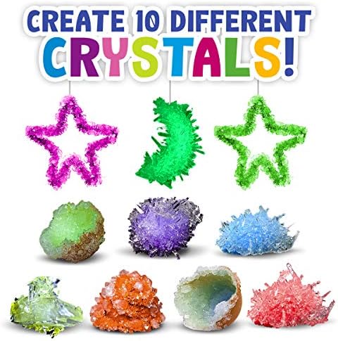 Set za uzgoj kristala za djecu. Set za Znanstvene Eksperimente - 10 Kristala! Odličan poklon za djevojčice i