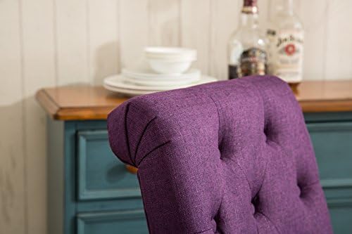 Namještaj Roundhill, Blagovaona stolice Parsons Purple s хохолком od punog drveta, Set od 2