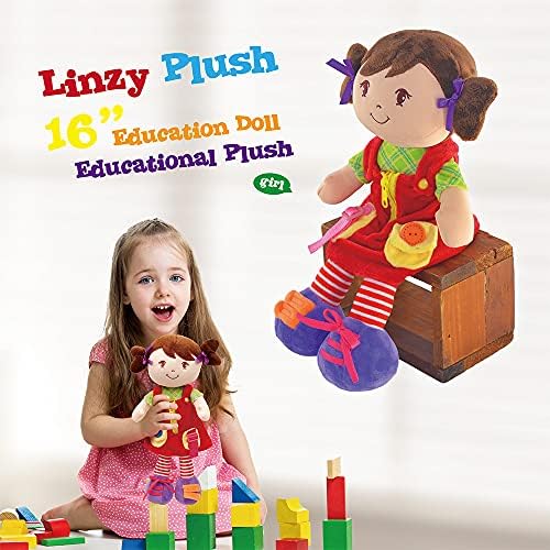 Linzy Plush 16 Obrazovne Plišani Lutka, Šarmantan Plišani Lutka Dolazi u iznajmljenom Odjeću ,pakiran s Kopče-Idealna